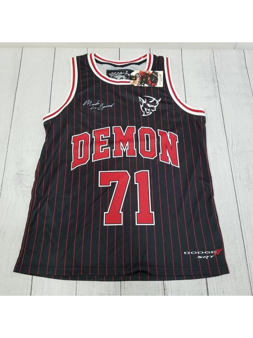 Reason x Dodge Demon SRT Basketball Jersey Mens Size Large